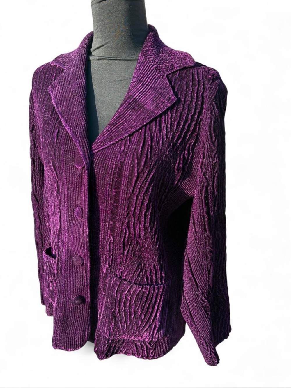 Coldwater Creek Deep Purple Textured Blazer